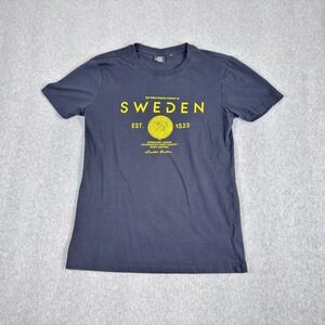 FOX Originals T Shirt Mens S Black Sweden Graphic Tee Cotton Casual